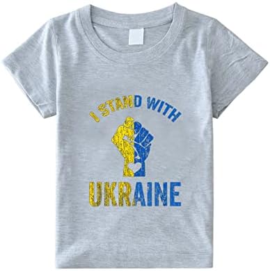 T-shirt da criança Ukrânia Baby Kids Garotas Meninas Support Ucrânia Eu fico com a Ucrânia Ucrânia Bandeira