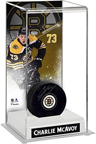 Charlie McAvoy Boston Bruins autografou Puck com Deluxe Alto Hockey Puck Case - Autografado NHL Pucks