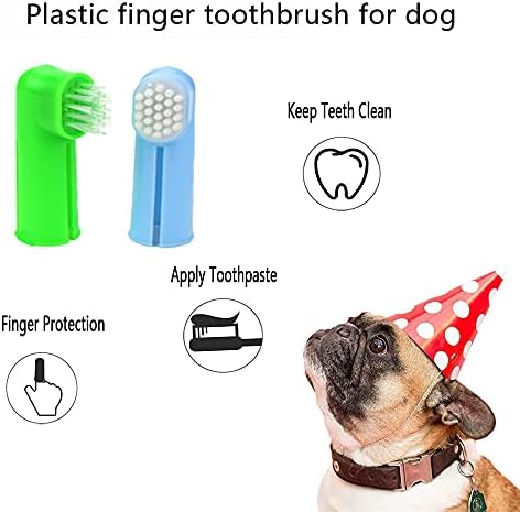 Kit de escovação de dentes de cachorro PTCCTV, kit de escova de dentes de estimação, escova