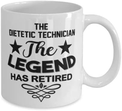 Caneca de técnico dietético, a lenda se aposentou, idéias de presentes exclusivas para o técnico dietético, copo de chá de caneca de café branco