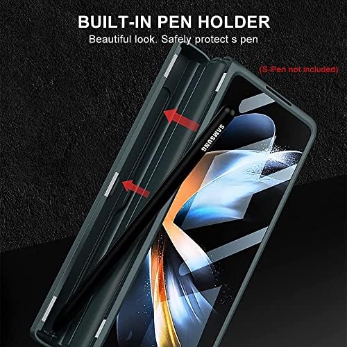 DooToo para Samsung Galaxy Z Fold 4 Caso Proteção de dobradiça magnética interno S Pen Solder com cofre de