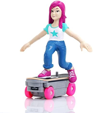 NSI Toys Boneless Super-Charged Mini Toy Stunt Skateboard com figura de ação de skatista posível