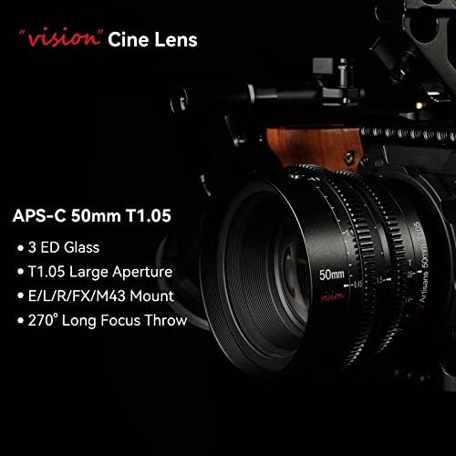 7artisans 25mm/35mm/50mm T1.05 Abertura grande lente Cine Manual de ângulo largo foco de baixa distorção Mini Cinema