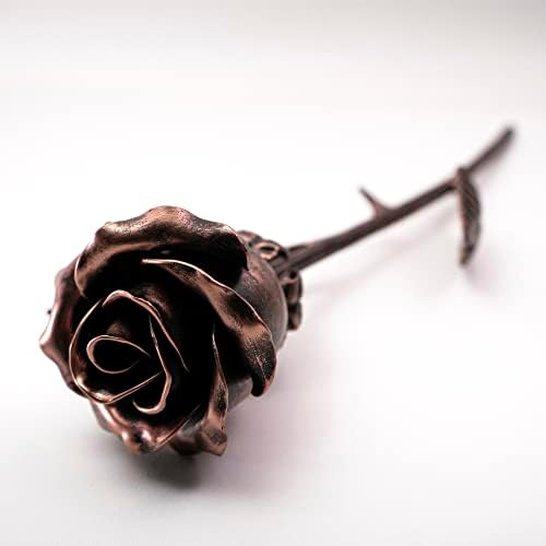 Rosa de metal artesanal - Flor de Aniversário Romântico
