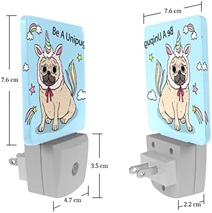 Funny Pug LED Night Light, Kids Nightlights for Bedroom Plug Int Wall Night Lamp Brilho ajustável