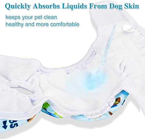 Fraldas de cachorro laváveis ​​fêmeas, fraldas de cães reutilizáveis ​​premium para ciclo de calor, sem