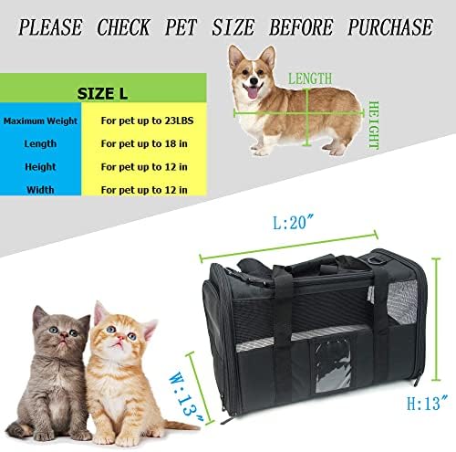 Portador de animais de estimação NextFri para cães pequenos de gatos, transportadora colapsível macia para viagens