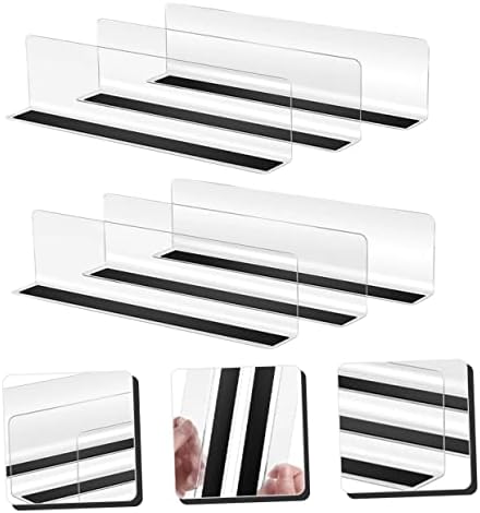 Placas de separadoras de prateleira de 6pcs para bolsas claras prateleiras clears prateleiras verticais