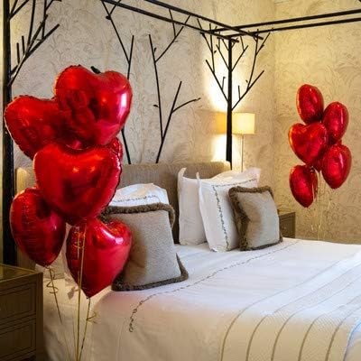 25pcs de forma de coração Mylar Balloons Red 18 para decorações de festas de aniversário do Dia dos Namorados,