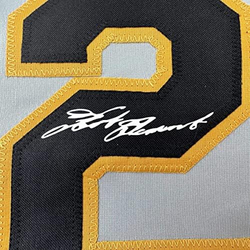 Fac -símile autografou Roberto Clemente Pittsburgh Gray Reimpressão a laser Auto Baseball Jersey Size Men's XL