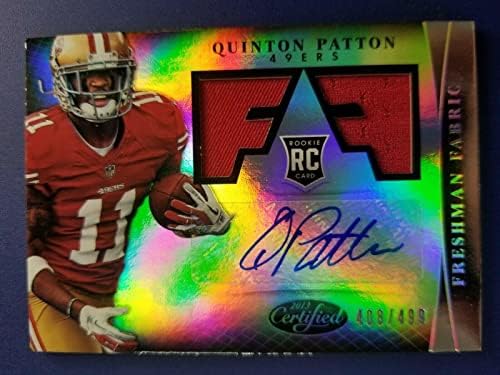 Quinton Patton 2013 Panini Certified Freshman Fabrics RC Auto JSY D 408/499 - Jerseys da NFL autografada