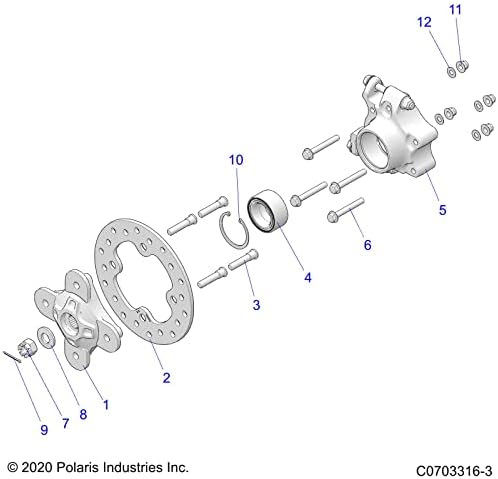 Portador de rolamento de roda Polaris RZR, esquerda, OEM genuíno Parte 5140634, Qty 1