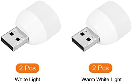 Patikil USB Night Light, 4 Pack 1W Plug-in Portable Mini LED Bulbo para decoração de casa Leitura de camping