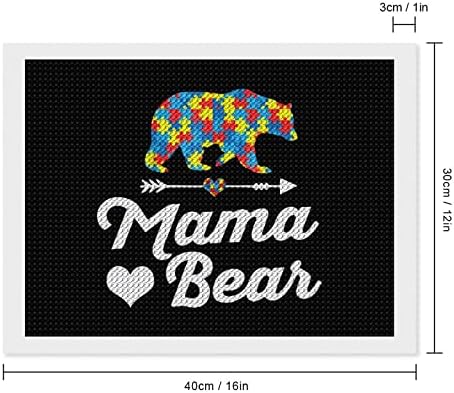 Mama urso consciência autismo kits de pintura de diamante 5d broca completa drill rhinestone artes decoração