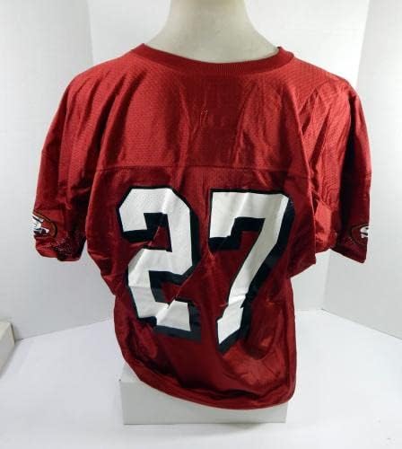 2002 San Francisco 49ers Paul Smith 27 Jogo usou Red Practice Jersey 2xl 66 - Jerseys de Jerseys usados ​​na NFL