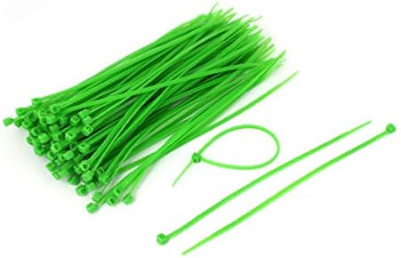 X-Dree 3mm x 150mm de cabo de cabo de cabo de nylon Ties Green 100 PCs (cabo de vermelho de 3 mm x 150 mm de cabo