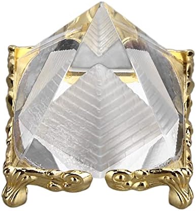 Buyweek Pirâmide Prism Meditação Cristal, 4cm Energia Pirâmide Ornamento Cristal da pirâmide Cristal de