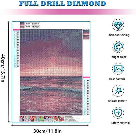6Pack DIY 5D Pintura de diamante Bordado de diamante Cruz Cross Stitch Full Round Drill Mosaic Manual