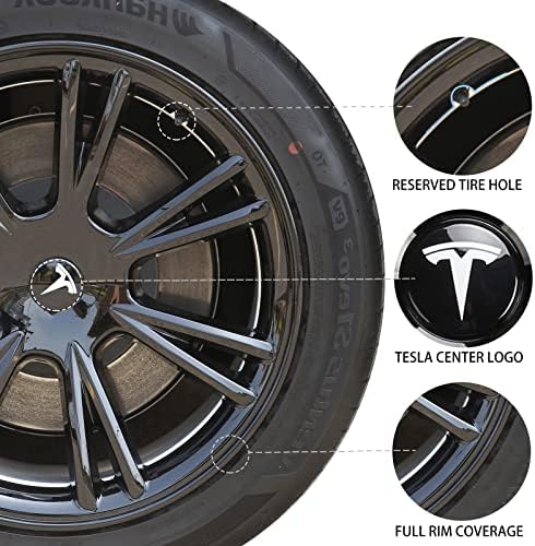 Powlamks de 19 polegadas Gêmeos Capas de roda Hubcap para Tesla 2020 2021 2022 Modelo Y As jantes, tampas do cubo de substituição