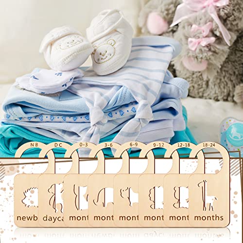 8 Peças Divisores de armários de bebê Os organizadores de roupas de roupas de roupas com tema de animal para crianças de recém -nascidos a 24 meses de decoração de berçário em casa com creche