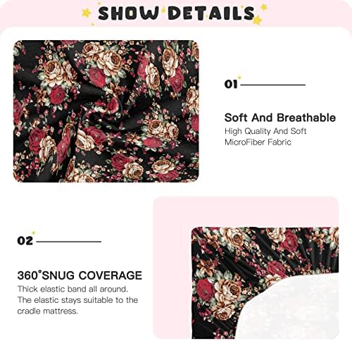 Goodold Retro Floral Pattern Sheets para meninas meninas, lençóis n folhas de pacote macio e respirável de