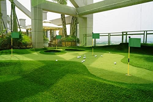Bandeiras de golfe sólidas coloridas com tubo inserido, 8 ”L x 6” H mini bandeiras verdes para o jardim