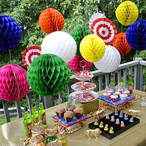 Baba 5pcs Purple Paper Lantern Honeycomb Balls Tissue Pom Party Wedding Wedding Decoração