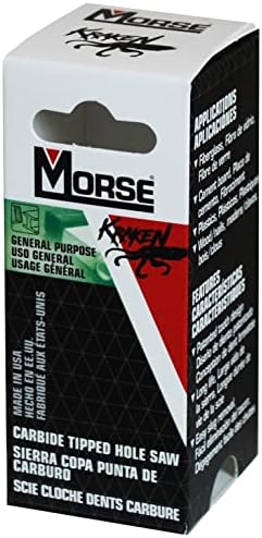 Morse Kraken Mhstk58, serra de buraco, gorjeta de carboneto, 3-5/8 de diâmetro, 1 lâmina