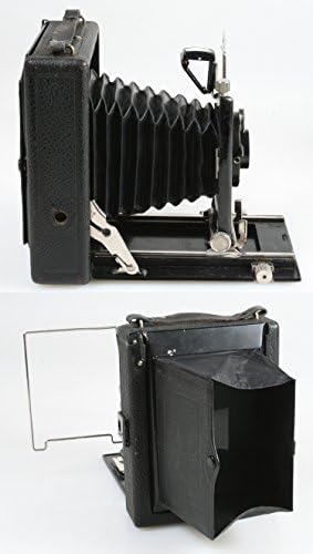 Câmera de placa dobrável de 9 x 12 cm com vidro moído e adaptador de embalagem