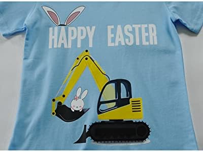 Fedpop Easter Bunny Shirts para criança menino curto Manga curta Tripador Bunny Tshirt para crianças Tee de algodão Tops 2-7 anos