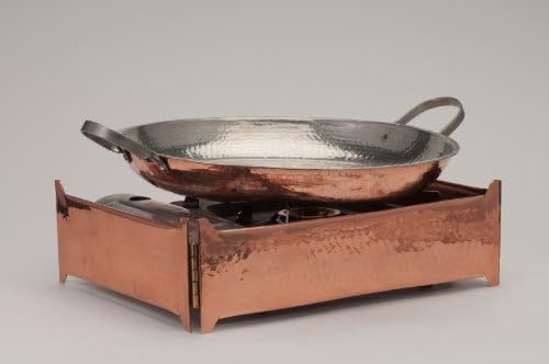 Sertodo cobre, saia de fogão butano dobrável para catering ou servir de exibição, martelado à mão