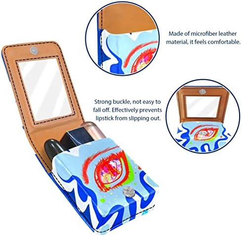 Caso de batom oryuekan com espelho bolsa de maquiagem portátil