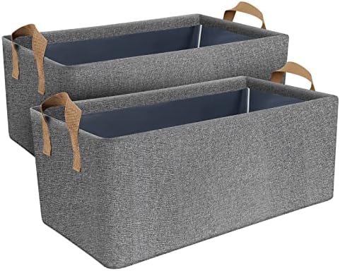Dayard Fabric Storage Bins com estrutura de metal, grandes cestas de armazenamento para organização
