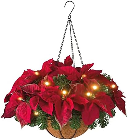 NC Christmas Holding Basket Decoration With L E D Luzes de corda Garland Plant Pines Decoration Garland Indoor and