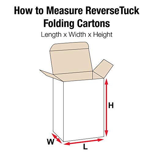 Aviditi RTS14W Reverse Tuck dobring Cartons, 2 x 1 1/4 x 3 , branco