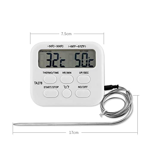 Termômetro de cozinha digital shyc aço inoxidável sonda de aço para churrasco com temperatura de alimento