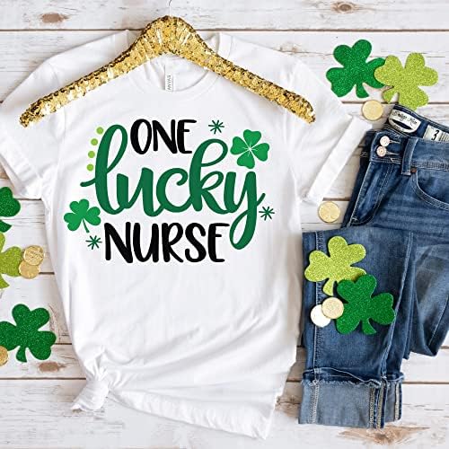 Uma camisa de enfermeira sortuda, sortuda por ser uma enfermeira Shamrock St Patricks Day Shirt Gift.jpg