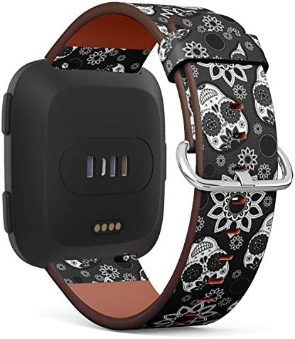 Compatível com Fitbit Versa/Versa 2/Versa Lite/Leather Watch Pulseira de pulseira de pulseira com pinos de liberação