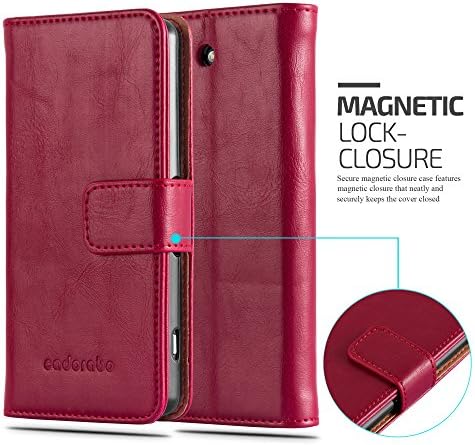Caso Cadorabo Book Compatível com Sony Xperia Z3 Compact em Red Wine - com fechamento magnético,