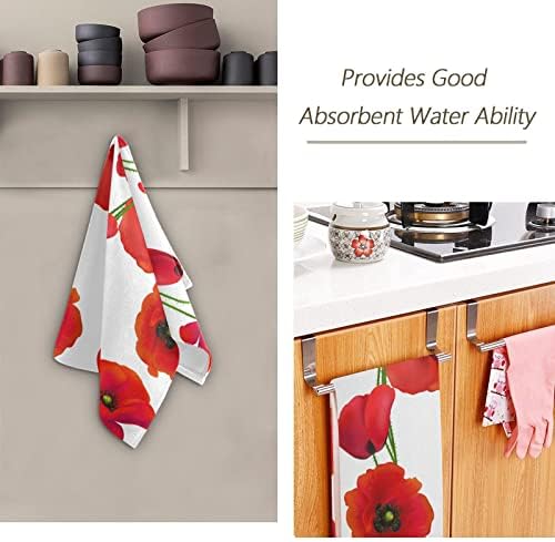 Shustary 2 Pacote de toalhas de mão de flor vermelha para banheiro, mola vintage bela floral em toalhas