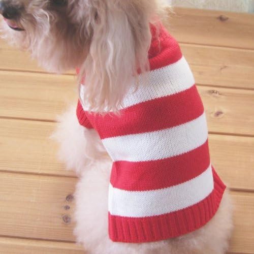 Turtleneck Stripes Pet Roupes Dog Wool Swesters clássicos
