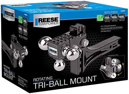 Reese TowPower 7068900 Rotativo Tri-Ball/Step Mount, Black