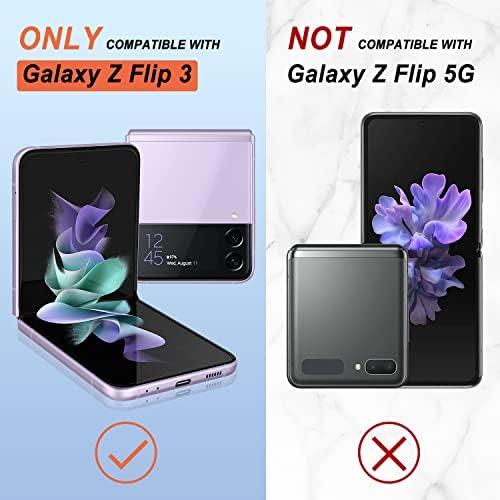 Caixa Merro Galaxy Z Flip 3, capa Samsung Z Flip 3, Tampa anti-arranhão que absorve o choque suave