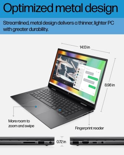 HP Envy X360 Laptop conversível de 15 polegadas, processador AMD Ryzen 7 5825U, AMD Radeon Graphics, 8