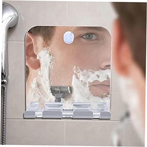 Reflexões claras-espelho de banheiro anti-capa com barbear chuveiro nevoeiro e espelho de maquiagem, parede