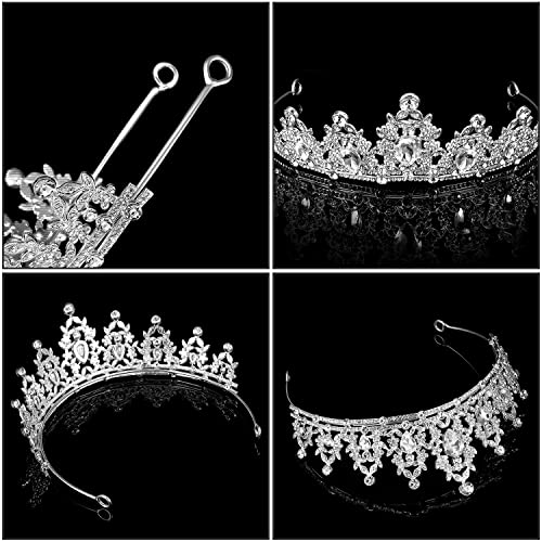 Coroa da rainha da prata para mulheres, tiaras e coroas para mulheres para mulheres Princesa Crystal