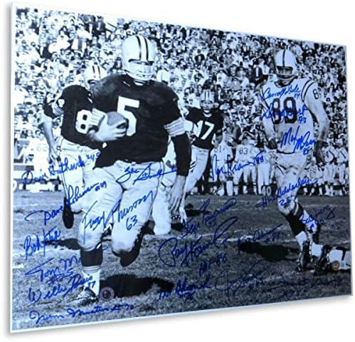 1960 Green Bay Packers autografado 16x20 foto Hornung Kramer 20 SIGs AB62524 - Fotos autografadas da NFL