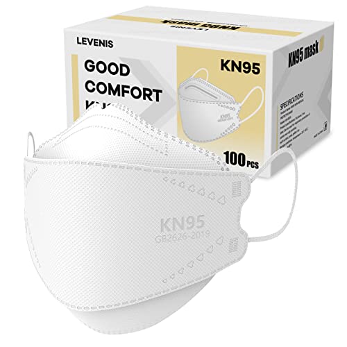 Máscara facial de Levenis KN95 100 pacote, respirável máscara de Kn95, branca e respirável, branca