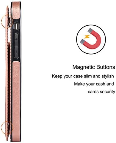 Caixa da carteira Joyaki Compatível com o iPhone 12 Pro Max, capa protetora slim com porta-cartas, caça aos slots