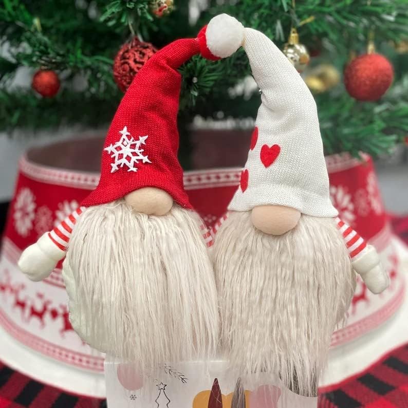 Conjunto de duas férias de Natal Gnome sueco Papai Noel, Gnomos de Natal fofos, decoração de Natal, Gnomos
